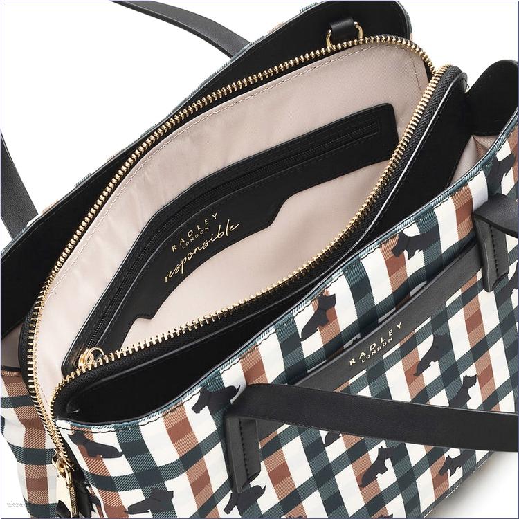  BAGRadleyUK Finsbury Park - Checked Dog, Medium Zip-Top Multiway