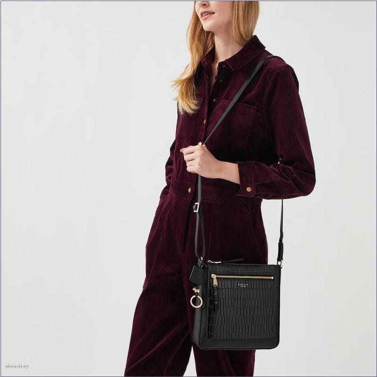  BAGRadleyUK Pear Gardens - Faux Croc, Small Ziptop Crossbody